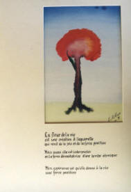 Blomma i akvarell till Jaques Chirac, fleur à l´aquarelle