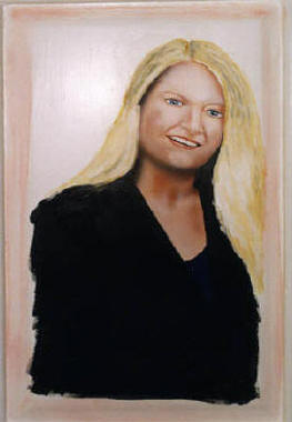 Anette Kruse Porträttmålning i akryl på dörren