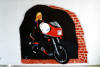 väggmålning Malin på motorcykel